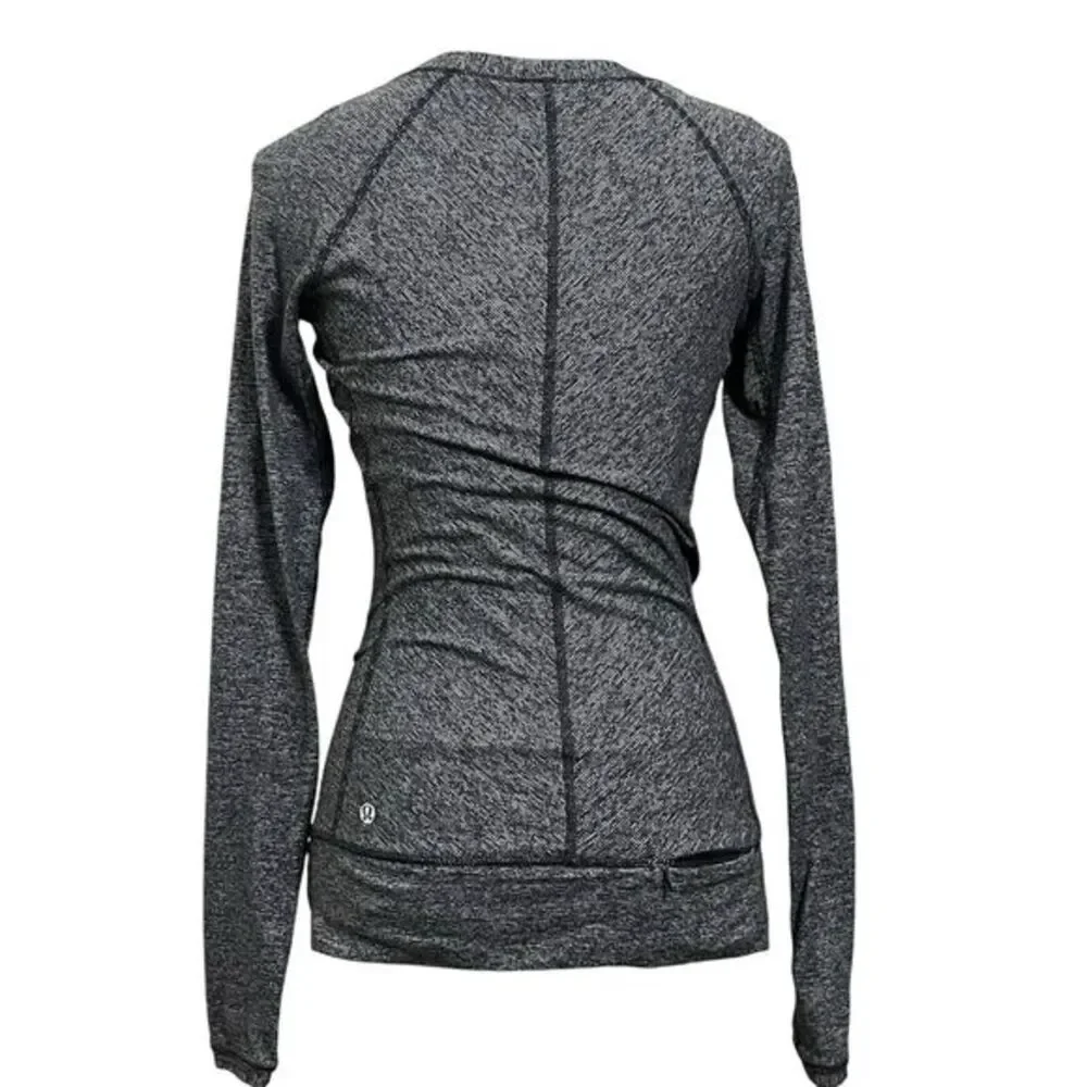 Lululemon Race Your Pace Long Sleeve Shirt In Wee‎ Stripe Heathered Black Size 4